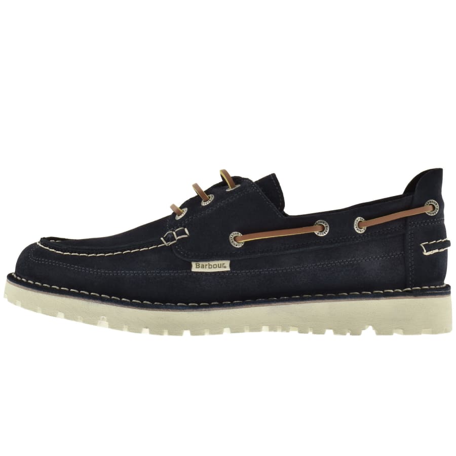Barbour Mousa Suede Boat Shoes Navy Mainline Menswear Canada